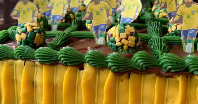 Rede de confeitaria gourmet entra no clima da Copa com bolo inspirado em Neymar, fatia viral, brigadeiro gourmet e brownie 